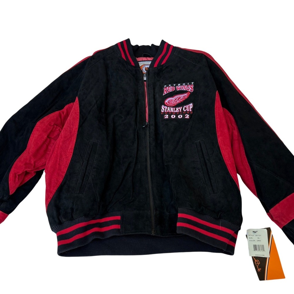 NWT G-III Detroit Red Wings 2002 Stanley Cup Champions Suede Jacket Mens XL NHL